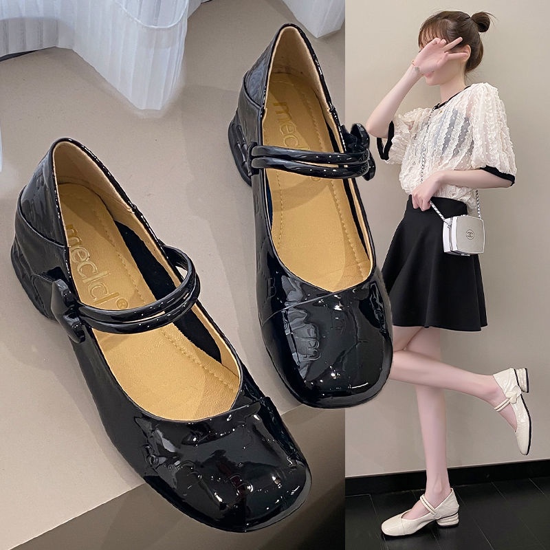 Giày Búp Bê Mary Jane Đế Mềm Mũi Tròn Thời Trang Mùa Thu Dành Cho Nữ / Size 35-40 /