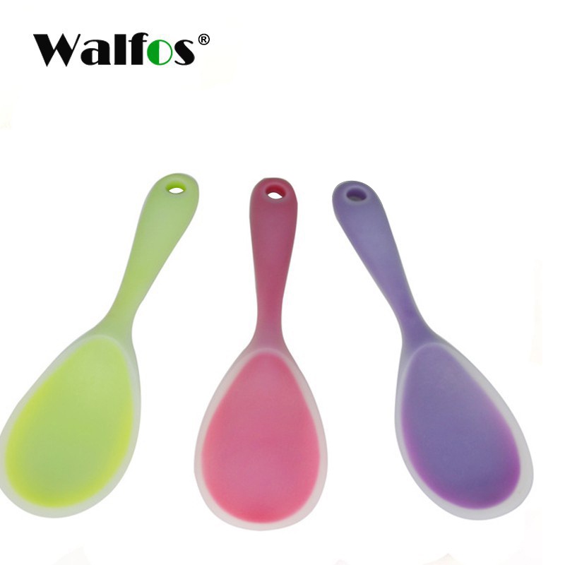 Muỗng Múc Cơm Walfos Bằng Silicone Chống Dính Chịu Nhiệt 3 Màu Tùy Chọn 7x22.5cm