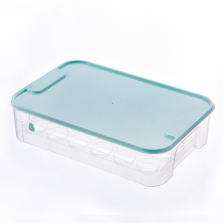 Stackable egg storage box with lid, kitchen refrigerator fresh-keeping box, household plastic egg rack holder, egg box