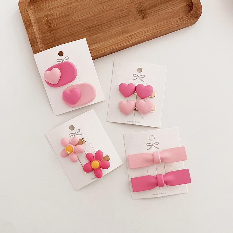 Bộ Kẹp Tóc Hình Hoa Hồng Dễ Thương Phong Cách Hàn Quốc Cho Nữ