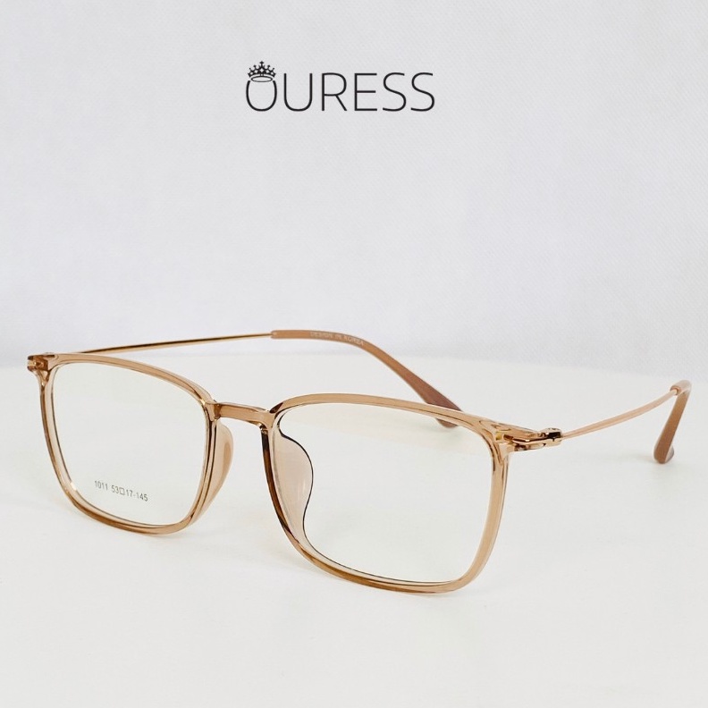 Gọng kính Vuông Nhựa Siêu Dẻo Phối Càng Hợp Kim Ouress TRHK1011 Cực Nhẹ Dễ Thương