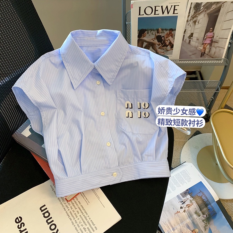 Áo Croptop Không Tay Họa Tiết Kẻ Sọc Đơn Giản Thời Trang Mùa Hè Hàng Mới Dành Cho Bạn Nữ