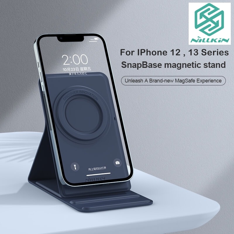Giá đỡ Nillkin SnapBase Magnetic Stand Cho táo 13 Pro Max,12 Pro Max,Giá đỡ sạc ko dây táo bằng da cao cấp