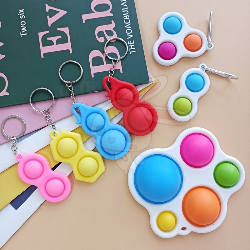 【Giao hàng nhanh】POP IT fidget Tiktok Móc Khóa Đồ Chơi Bấm Nút Giúp Giảm Căng Thẳng / Finger Pressure Bubble SensoryToys
