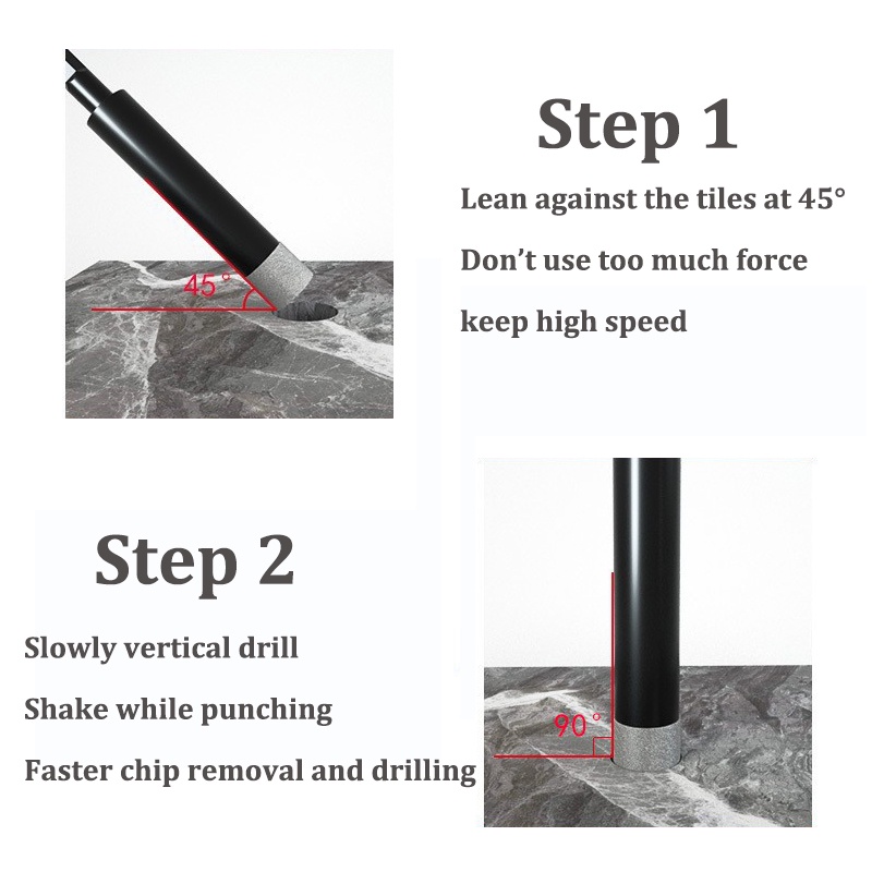 Bộ Mũi Khoan Lỗ Cắt Kim Cương Lục Giác 5~16mm Mở Lỗ Cho Đá Gốm / Gạch Men / Kính / Đá Hoa Cương