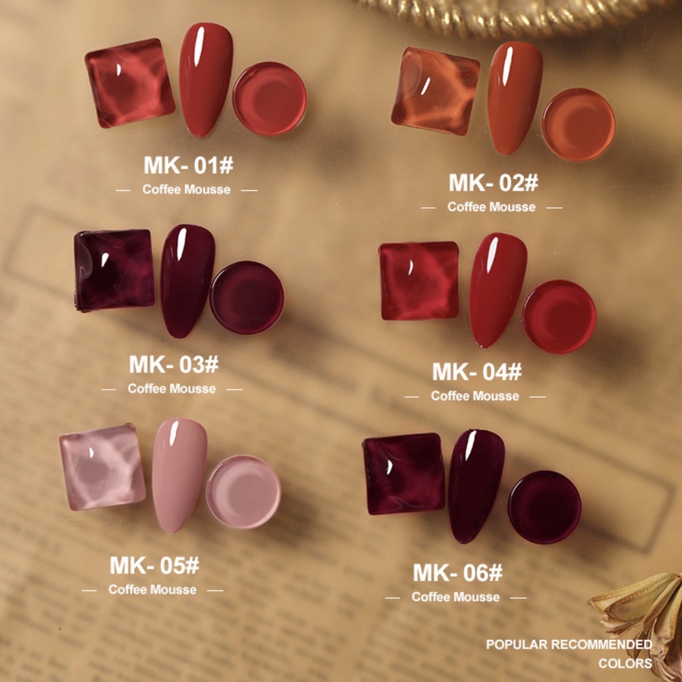 Sơn gel AS móng tay dùng máy hơ tone màu thạch đủ các tone chai đỏ mã DTS 15ml