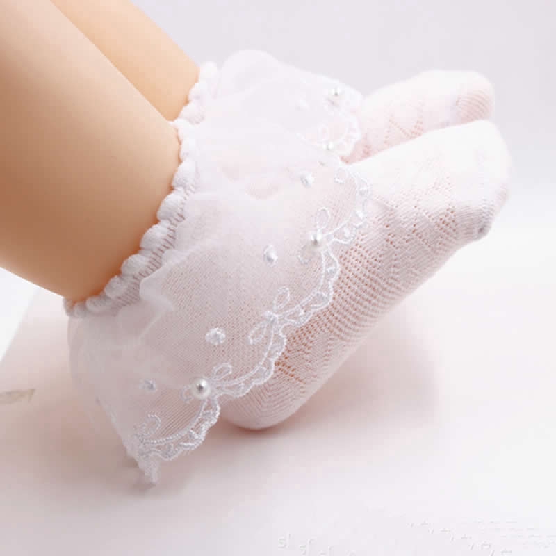 Vớ Ren Công Chúa Mùa Hè Đính Ngọc Trai Cho Bé Gái