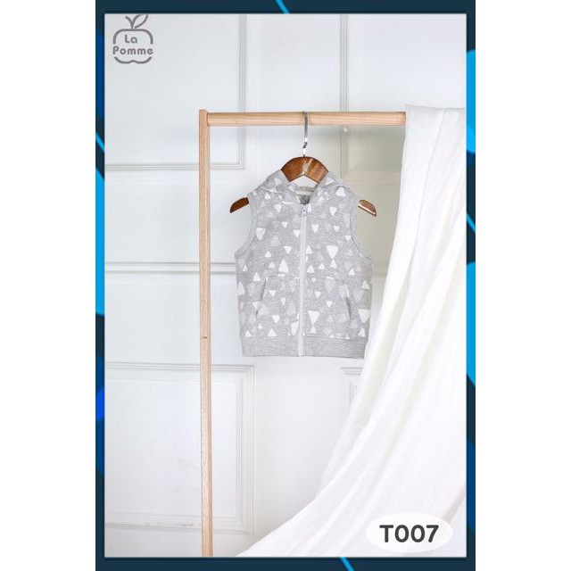 T007 Áo Gile có mũ La pomme hạt sương cho bé trai bé gái (3 tháng - 4 tuổi) chất liệu Rayon Cotton thân thiện với làn da