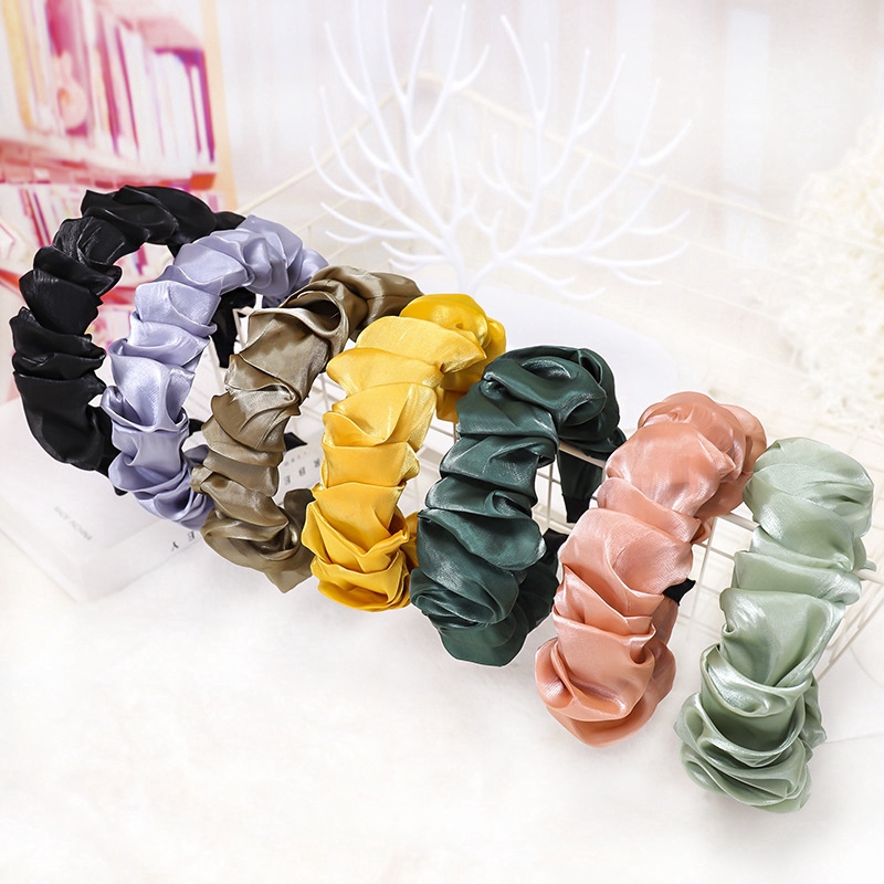 Cài tóc Haimeikang bằng vải lụa màu trơn phong cách Hàn Quốc