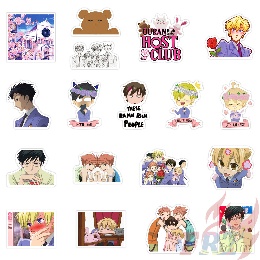 Bộ 50 miếng dán đề can hỗn hợp DIY phong cách hoạt hình Ouran High School Host Club Series 01 Fujioka Haruhi