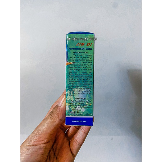 DUNG DỊCH LÀM TRONG NƯỚC HỒ CÁ JINDI  PURIFICATION OF WATER 30ML