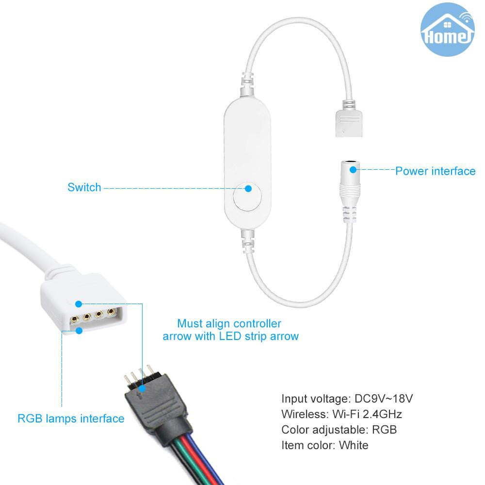 Bộ điều khiển đèn LED không dây thông minh bằng giọng nói RGBW chỉnh màu qua ứng dụng Google Home/Amazon Alexa IFTTT | BigBuy360 - bigbuy360.vn