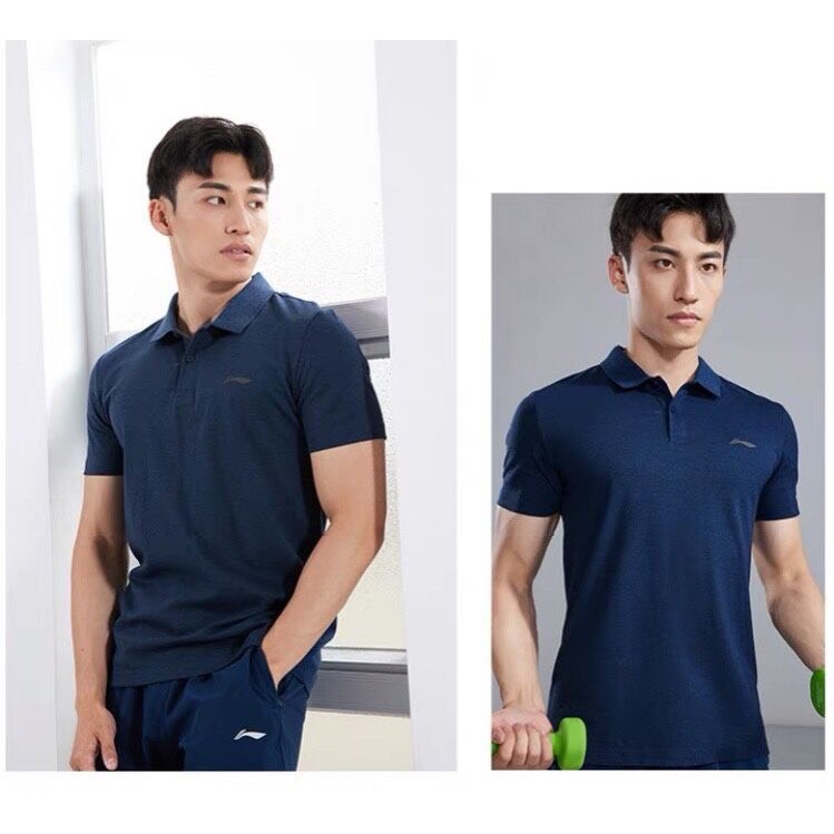 Áo polo Li-ning, logo thêu, hàng cotton, full tag mác túi zip M49