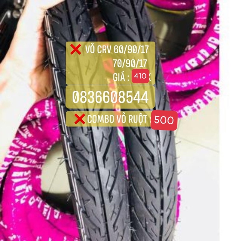 Cặp vỏ crv 60/70 + 2 ruột trước và sau