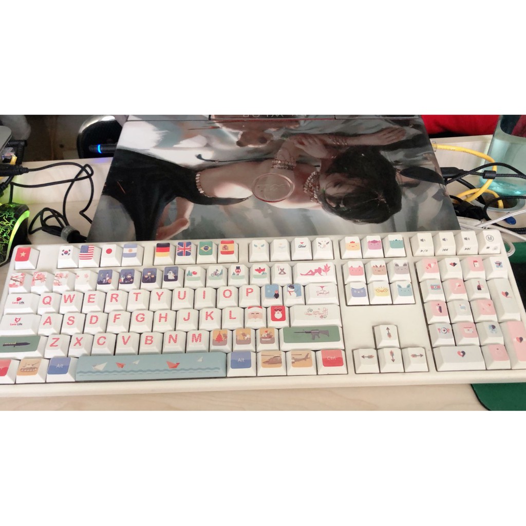 Set keycap War and Peace tổng hợp rất nhiều phím Novelties theo các chủ đề khác nhau, Cherry profile,thick pbt in dyesub