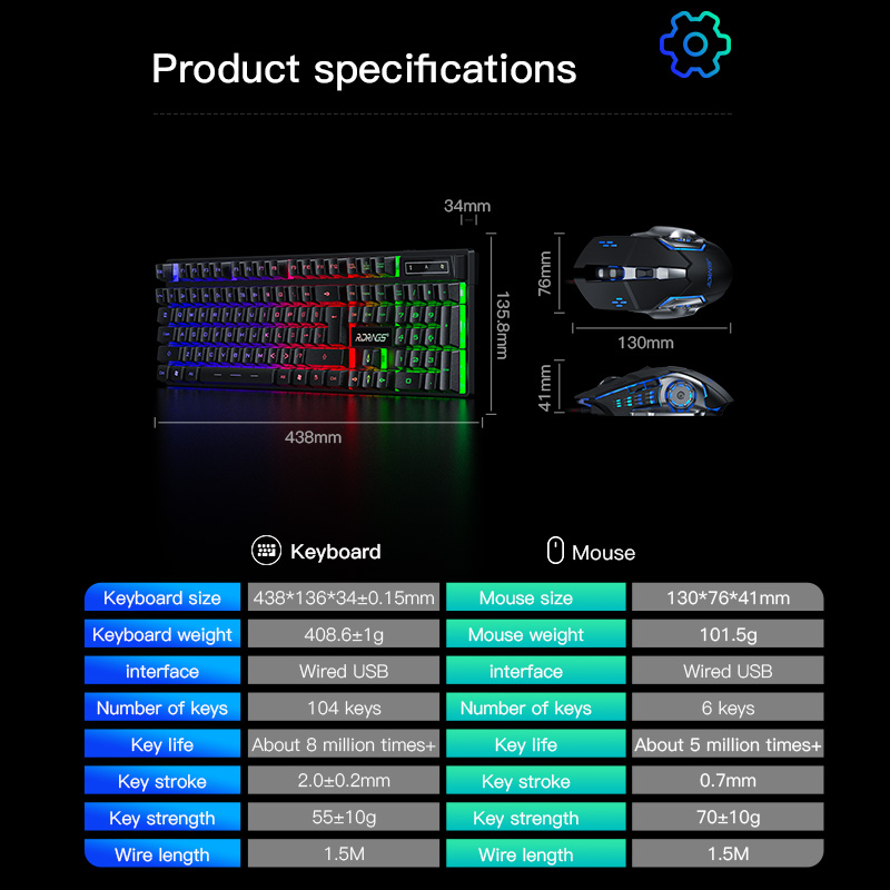 Bàn Phím Cơ Gaming Niye K803 Tích Hợp Đèn Led Cầu Vồng Đẹp Mắt