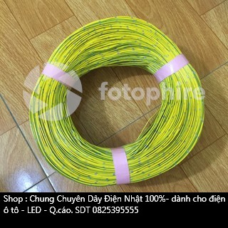 Dây điện nhật 0,3mm 100m màu vàng, Chuyên cho điện ô tô.  Làm LED.