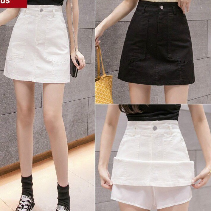 Chân váy chữ A kaki 2 túi có may kèm quần trong | BigBuy360 - bigbuy360.vn