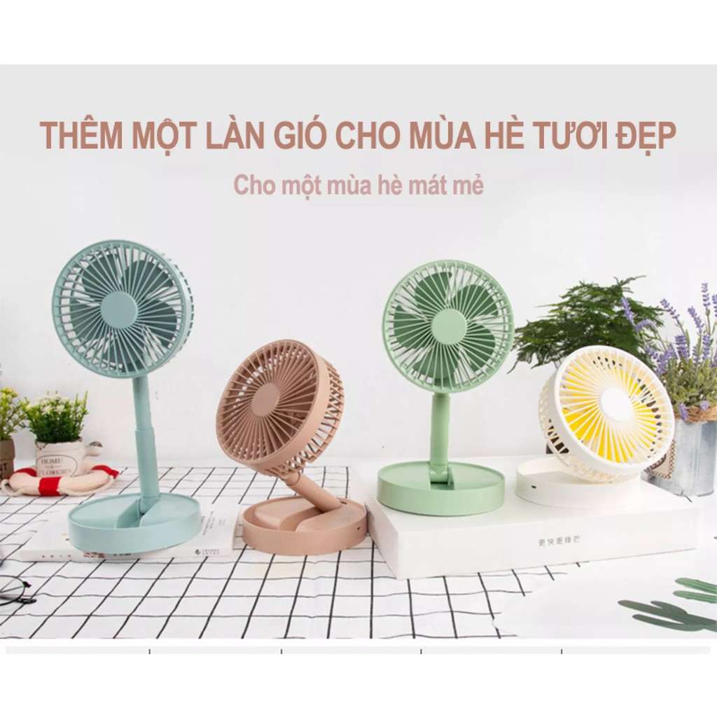 Quạt mini tích điện để bàn gấp gọn tiện dụng 3 cấp độ thời gian sử dụng tới 6 tiếng phân phối bơi cleverhome | BigBuy360 - bigbuy360.vn