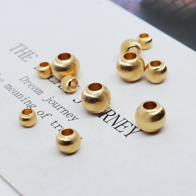 Chuỗi Hạt Tròn Bằng Đồng Mạ Vàng diy Dùng Làm Trang Sức