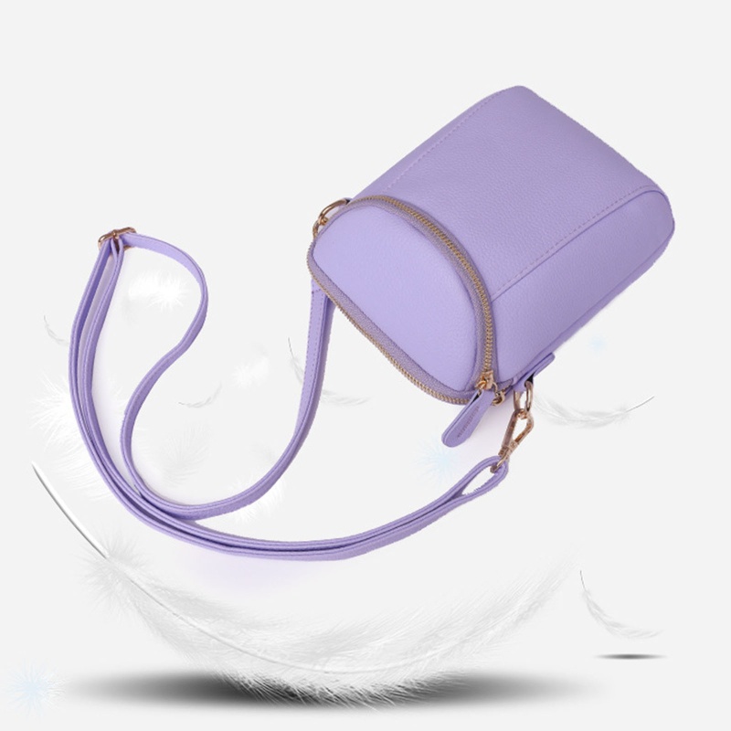 Túi Đeo Chéo Vai Bằng Da Màu Trơn Thời Trang Sành Điệu Bắt Mắt