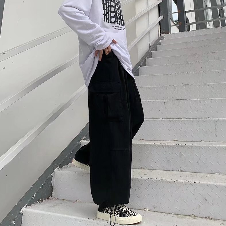 Quần dài ống rộng phong cách hip hop nhật bản thời trang xuân thu cho nam