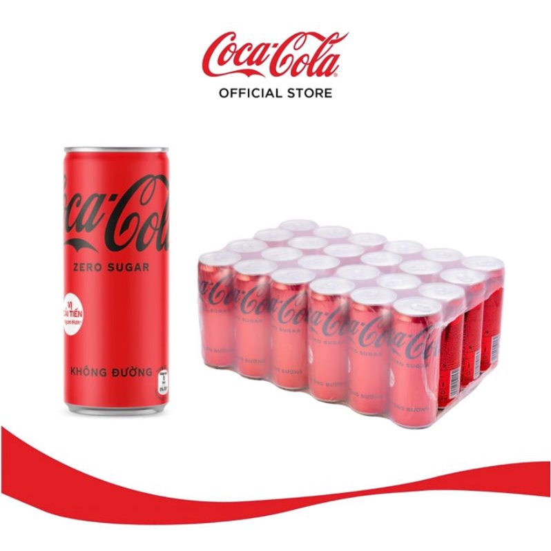 (Lốc 6 lon) Nước ngọt Coca Zero (Lon 320ml)