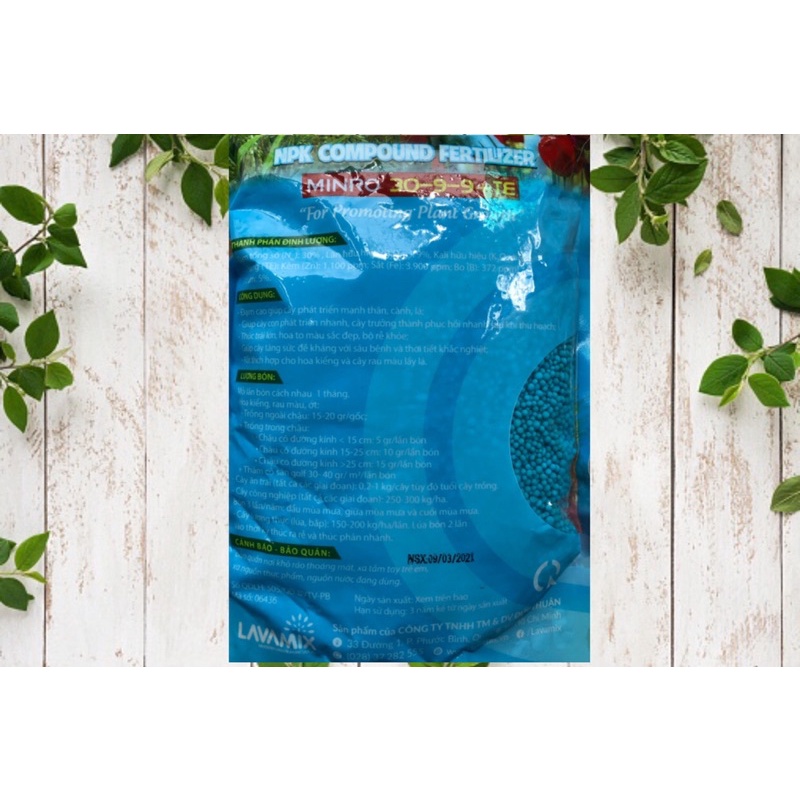 Phân Bón NPK 30-9-9+TE phát triển cành, lá , rễ HIỆU MINRO, phân bón cây cảnh xanh mướt
