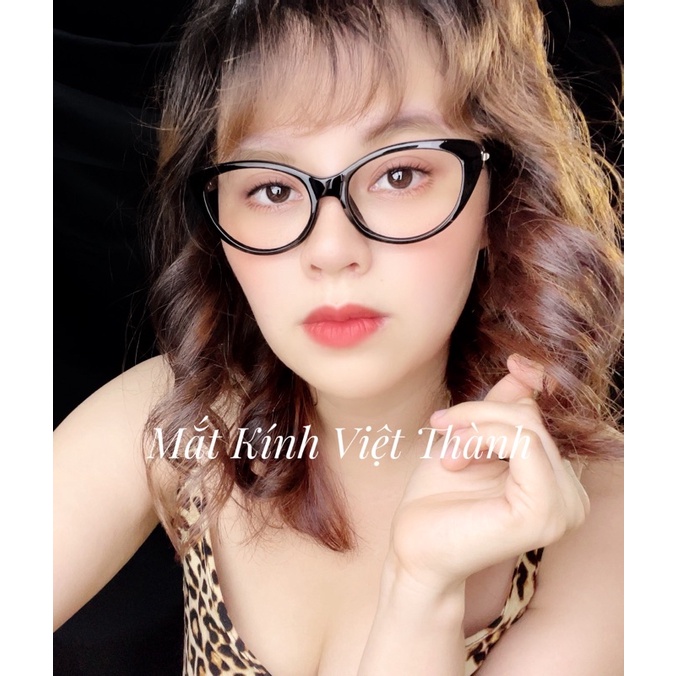 gọng kính mắt mèo thời trang đính đá kính cận mắt mèo sang chảnh kính TikTok BVL