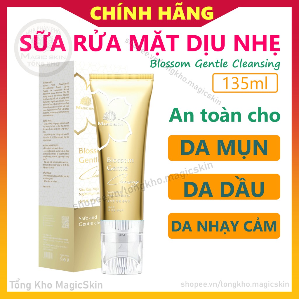 [CHÍNH HÃNG] SỮA RỬA MẶT dịu nhẹ dành cho DA MỤN Blossom Gentle Cleansing Magic Skin