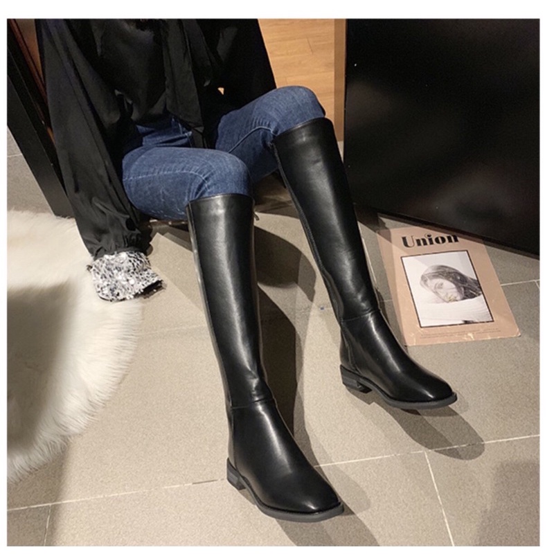 Mã T2 Boots đùi trơn basic da lì bóng 2019