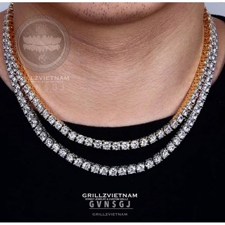 Dây chuyền tennis chainz 4MM HipHop Jewelry chất liệu Hợp kim Brass KHÔNG GỈ