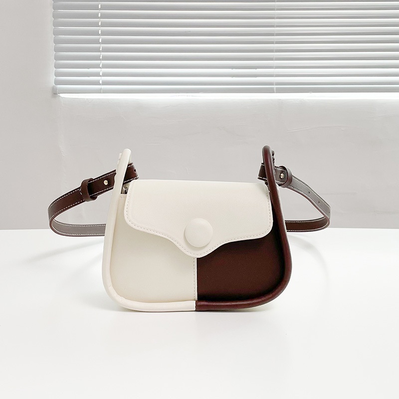 Túi Đeo Chéo Hình Vuông Cỡ Nhỏ Thiết Kế Ghép Nối Đơn Giản Thời Trang Mùa Xuân 2022