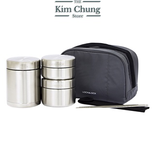 Bộ Hộp Cơm giữ nhiệt Inox 304 Lock&Lock 1150ml LHC8016 - Hàng chính hãng