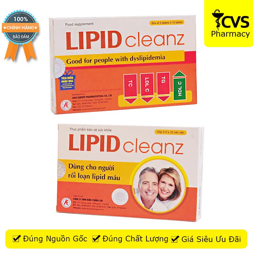 Lipidcleanz - Giải Pháp Hoàn Hảo Cho Người Rối Loạn Mỡ Máu Hộp 30 Viên Lipid Cleanz – cvspharmacy