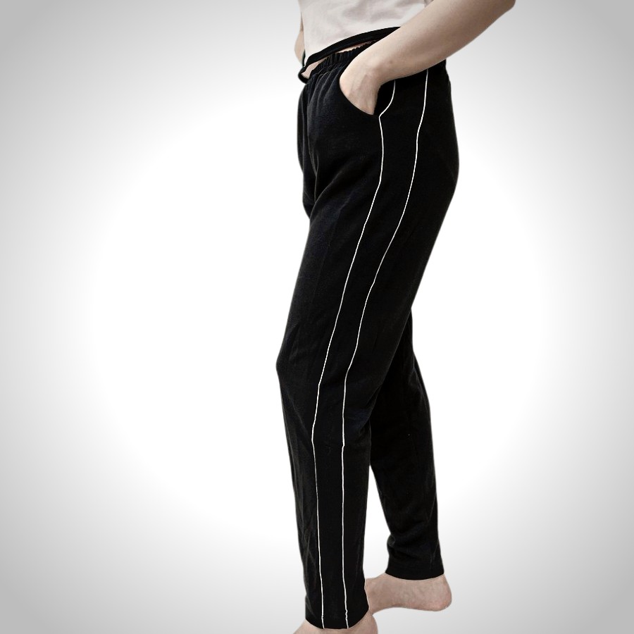Quần mặc nhà nữ đẹp Culottes kẻ trắng dáng suông cạp chun basic Ulzzang SIÊU HOT 270
