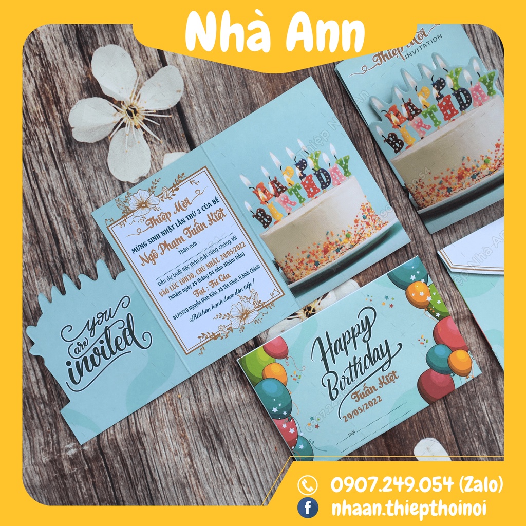 ♥️ Thiệp Sinh Nhật - Thôi Nôi - Đầy Tháng Dành Cho Bé Trai, Bé Gái ♥️ 1801Z