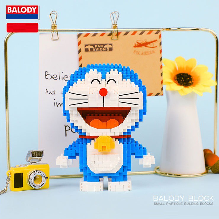 Mô hình Lắp ráp Doraemon và những người bạn – Nobita Xuka Suneo Chaien Doremi Balody Nanoblock– Hộp Cao Cấp Dunno Bricks