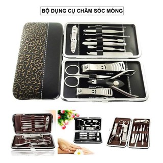 Bộ dụng cụ kìm làm móng đa năng 12 món inox - bộ dụng cụ chăm sóc móc kềm da