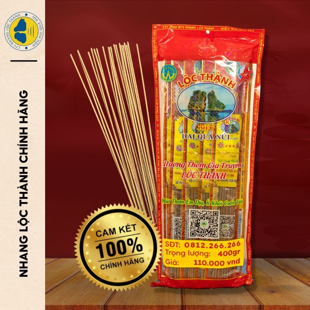 Nhang Lộc Thành, NHANG THẺ 400g, hương bài Quảng Ninh, đậu tàn, ít khói