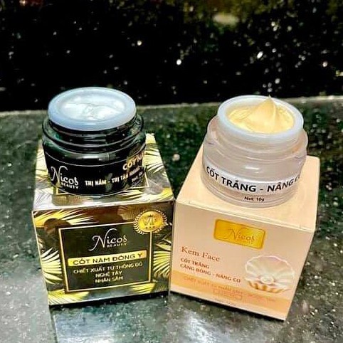 Combo 2 hộp Kem Face Cốt nám và Kem Cốt trắng nâng cơ ngày và đêm- Nicos Beauty 10g - Mẫu mới 2022