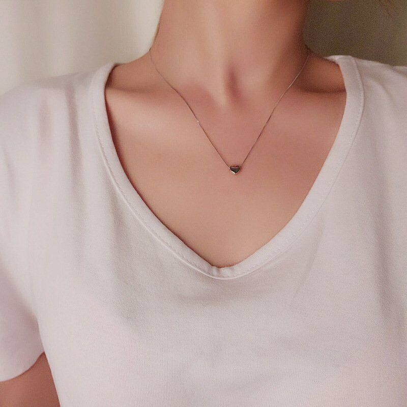 Dây Chuyền Mạ Bạc 925 Mặt Trái Tim