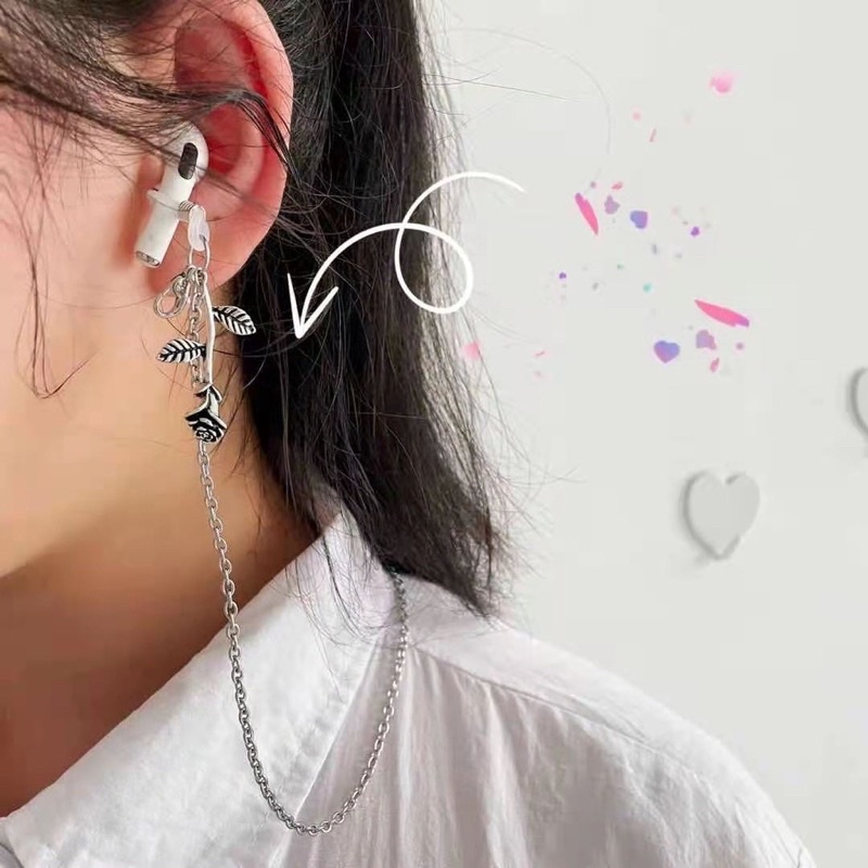 Dây đeo kính kim loại có CHARM NHỎ KHÔNG KÈM KÍNH chain đeo khẩu trang dây đep tai nghe Bluetooth