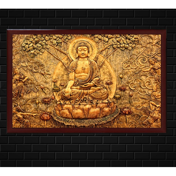 Tranh Tây Phương Tiếp Dẫn - in tranh trên vải  canvas kim sa cao cấp KHÔNG KHUNG - khách hàng tự lồng khung