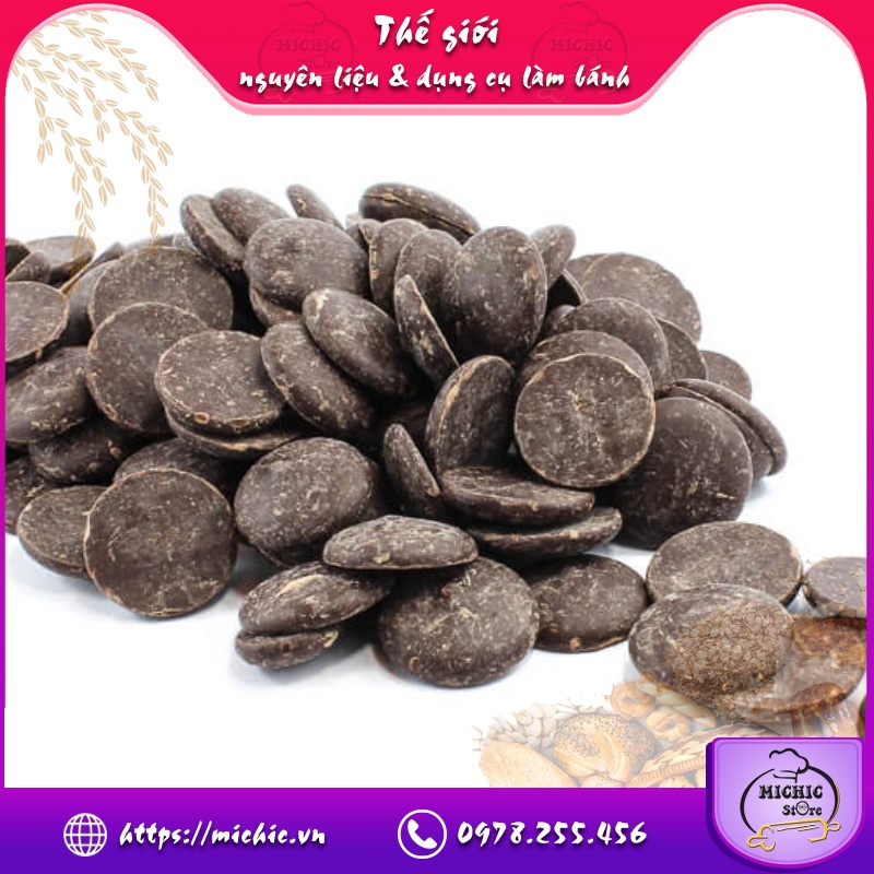Socola đen nguyên chất 61% Singapore 100g - MiChic Store - Thế giới nguyên liệu và dụng cụ làm bánh