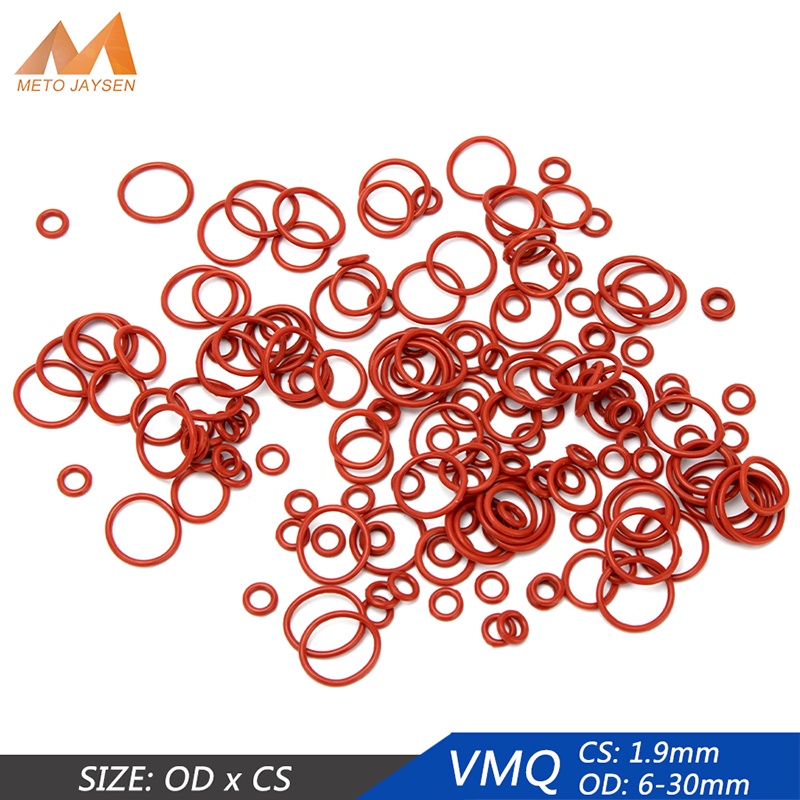 Set 50 Vòng Đệm Cao Su silicone Hình Chữ o Kích Thước 6mm-30mm cs 1.9mm