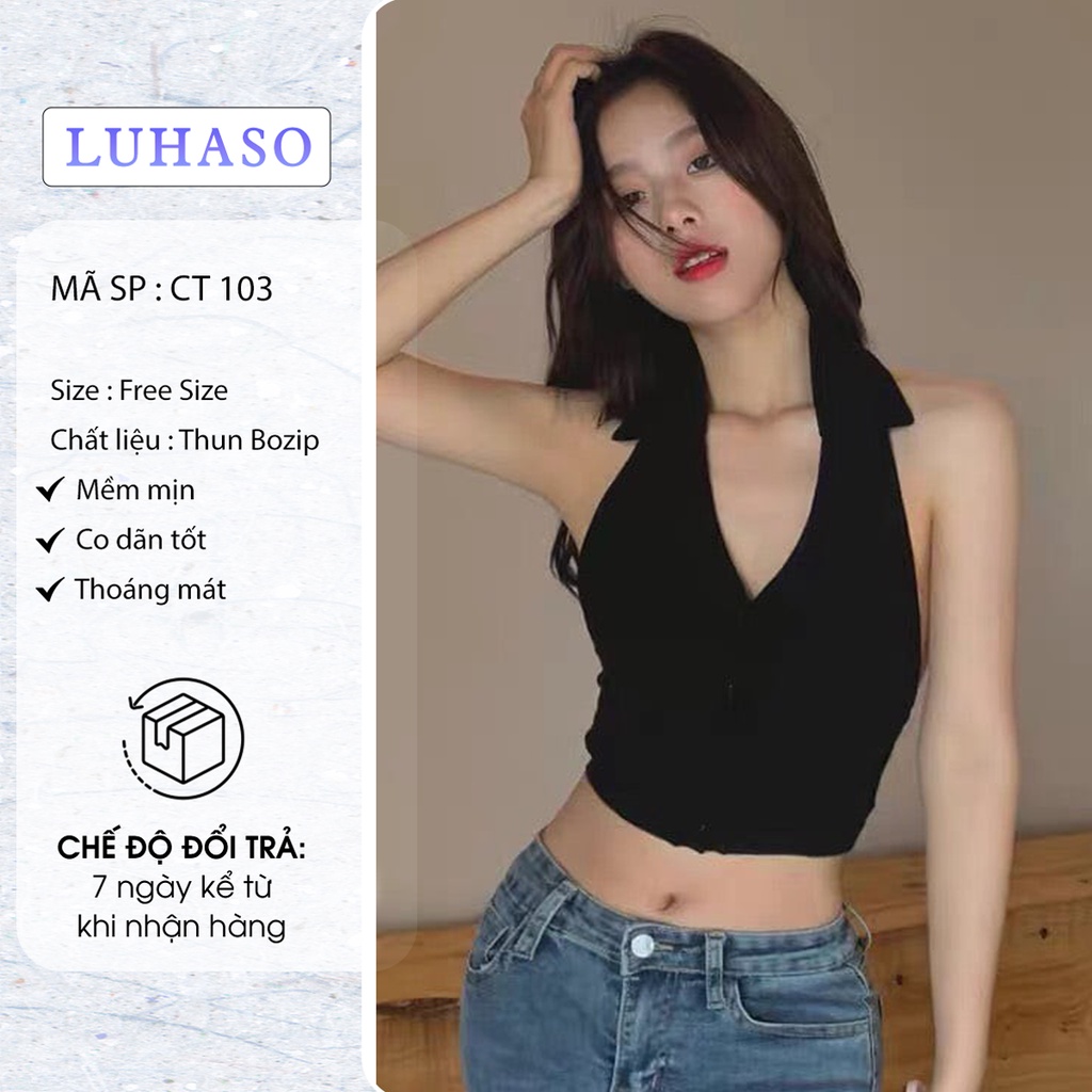 áo croptop kểu ôm nữ tay ngắn ôm body kiểu hàn quốc LUHASO CT 103 | BigBuy360 - bigbuy360.vn