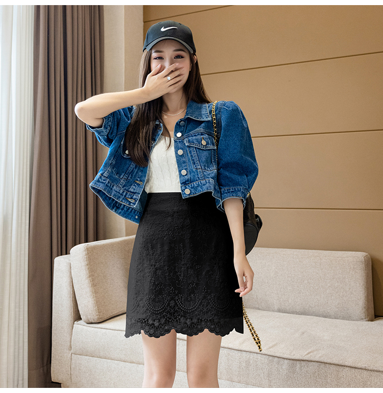Chân Váy Chữ A Lưng Cao Phối Ren Xinh Xắn Dành Cho Nữ | BigBuy360 - bigbuy360.vn