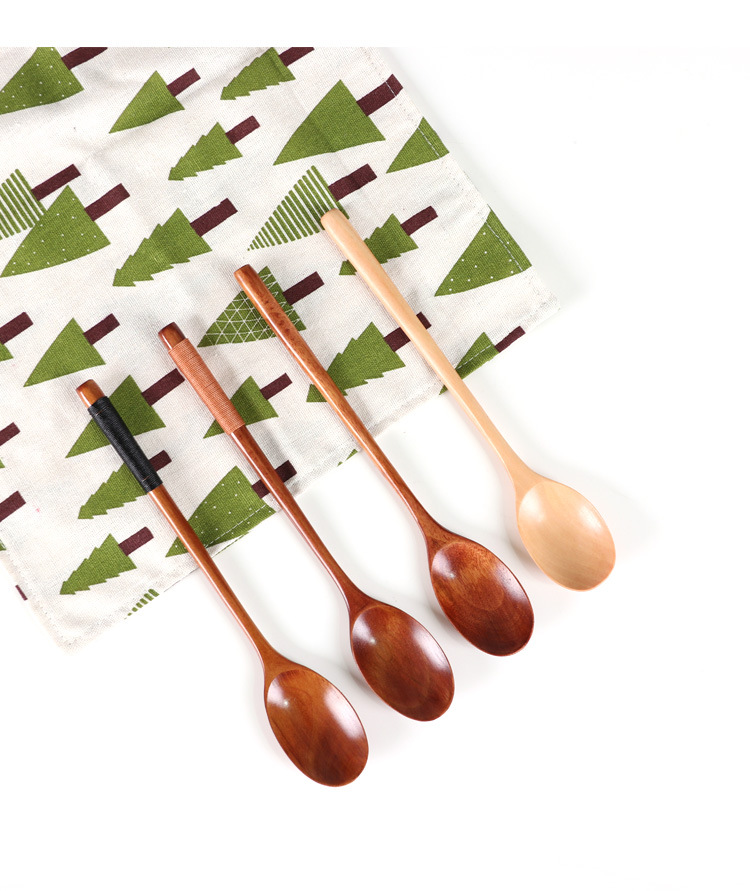 Muỗng Gỗ Cán Dài Phong Cách Nhật Bản 23.5x4cm