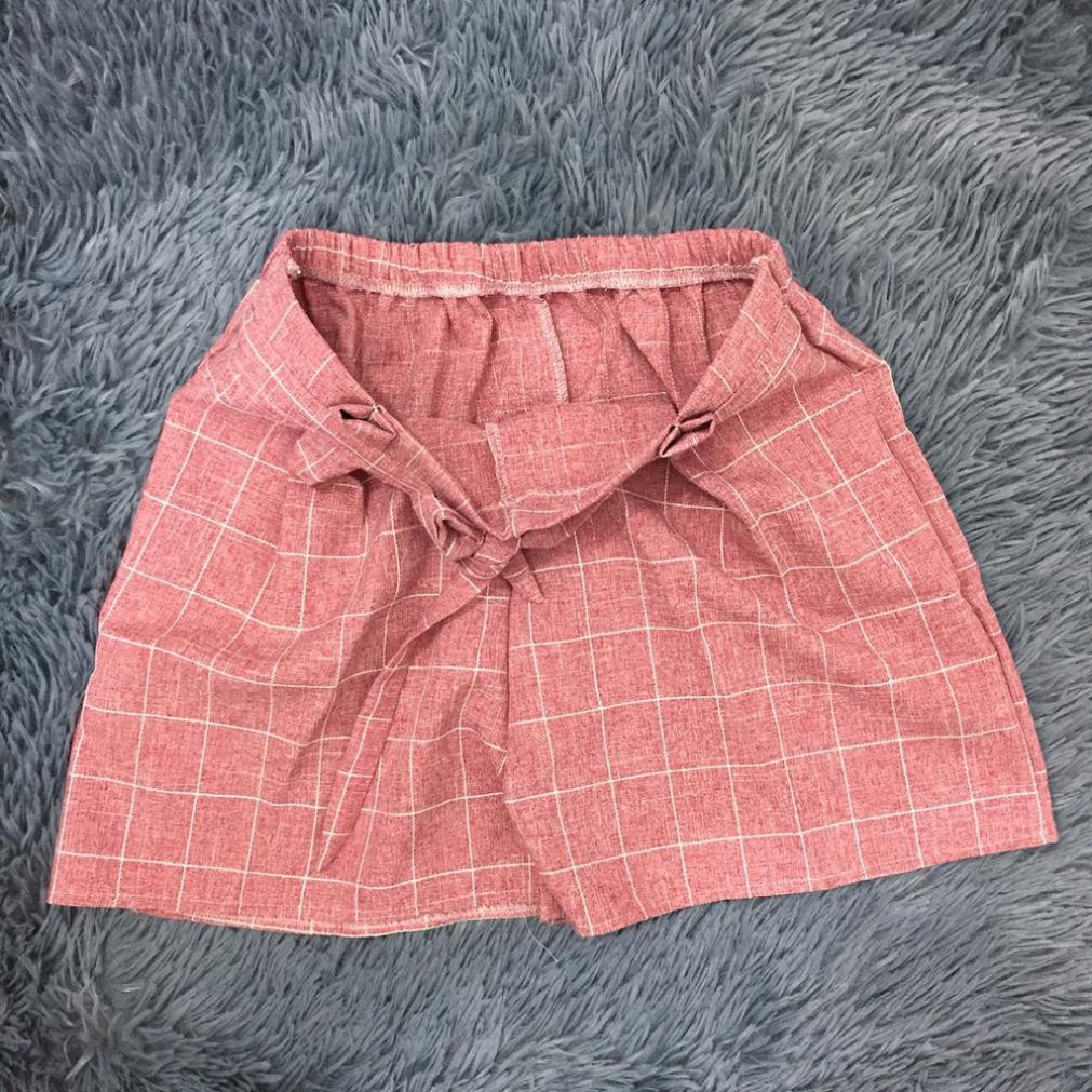 Quần đùi nữ ống rộng kẻ ô to thời trang ་ | BigBuy360 - bigbuy360.vn